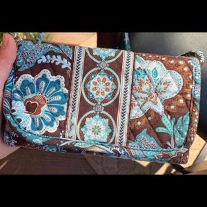 Vera Bradley cross body wallet purse Java